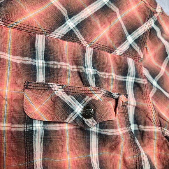 Harley-Davidson Shirt Mens XL Plaid Short Sleeve Button Up Motorcycle Western - Picture 9 of 14